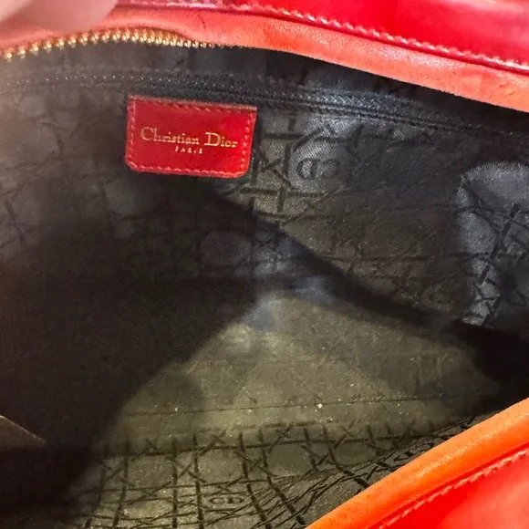 GUC Lady Dior Red Quilted Handbag w/ COA - Picture 5 of 16